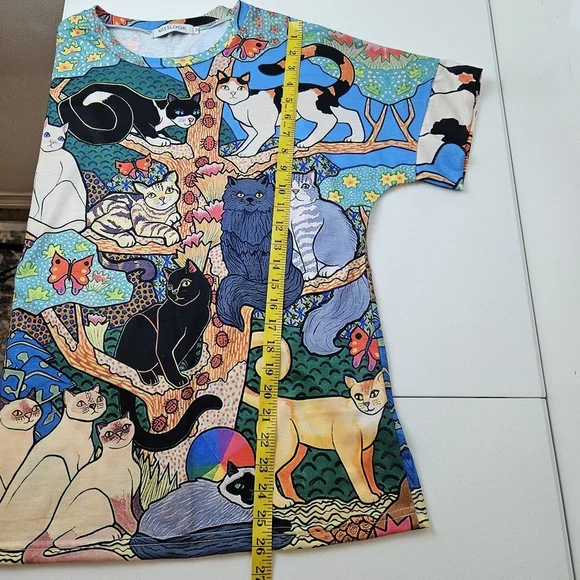 Misslook Cat Novelty Top Womens M Colorful Vibrant Artsy - Picture 7 of 9